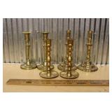 (3) PAIRS OF BRASS CANDLESTICK HOLDERS