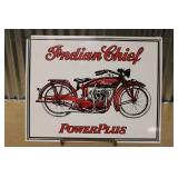PORCELAIN INDIAN CHIEF POWERPLUS SIGN