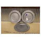 (3) YORK METALCRAFTERS PEWTER PLATES