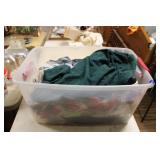 TOTE OF CLOTHING INCL. DENIM, FLANNELS ETC.