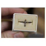 STERLING CROSS RING 1.0G
