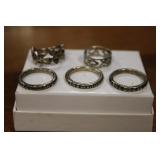 (5) STERLING BAND RINGS 20.2G