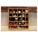 WOODEN WALL HANGING SHADOWBOX W/ CONTENTS