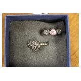 (2) .925 SILVER HEART RINGS 6.4G