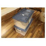 (2) TOTES OF CLOTHES HANGERS