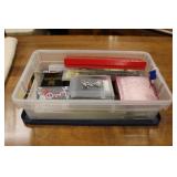 TOTE W/ WATCHES, ASSORTED JEWELRY ETC.
