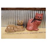 (2) CERAMIC CATS