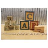 VINTAGE WOODEN ALPHABET & NUMBER BLOCKS & MORE