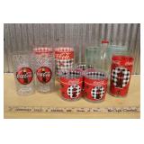 ASSORTED PLASTIC COCA-COLA DRINKING GLASSES
