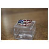 10K RING W/ MULTI COLORED STONES 4.0G SIZE 8
