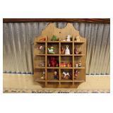 WOODEN WALL HANGING SHADOWBOX W/ CONTENT
