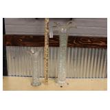 12" & 20" GLASS VASES W/ CLEAR GLASS BALLS
