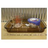 PYREX #233-N BAKING DISH, MEASURE CUP & STORAGE