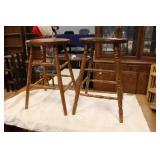 (2) WOODEN STOOLS