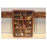 WOODEN WALL HANGING SHADOWBOX W/ CONTENTS