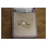 18KT. OVER STERLING SILVER RING 2.7G