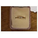 18KT. OVER STERLING SILVER RING W/ 4 STONES 1.4G