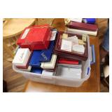 TOTE W/ ASSORTMENT OF JEWELRY
