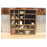 WOODEN WALL HANGING SHADOWBOX W/ CONTENTS
