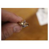 18KT. OVER STERLING SILVER RING W/ ANCHOR 1.5G