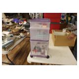 ROLLING STORAGE BIN W/ PERFUME, NAIL POLISH & MORE