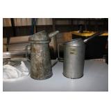 (2) METAL OIL CANS