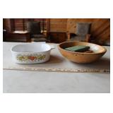 WOOD CRAFTERS BOWL, CORNING WARE & MORE