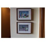 PAIR OF 1988 SIGNED ARTWORK PIECES