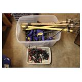 TOTE OF CLAMPS & STRAP WRENCHS