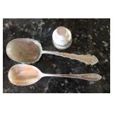 STERLING SPOON, CANDLE HOLDER INSERT & NICKEL