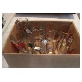 BOX OF BEER GLASSES & MUGS