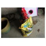 PLANTER & (2) BAGS OF WEED & FEED