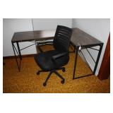 METAL DESK & ROLLING OFFICE CHAIR
