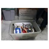TOTE OF PAINTING SUPPLIES