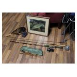 FISHING ITEMS & WALLEYE PRINT