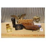 DESK TOP COLLECTIBLES & BRASS EAGLE TOPPER