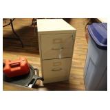TWO DRAWER METAL FILING CABINET W/ KEY