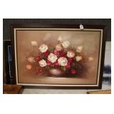 FLORAL CANVAS ARTWORK SIGNED COX