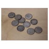 (10) SILVER ROSEVELT DIMES