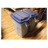 TWO TRASH CANS W/ LIDS
