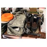 NRA BAG, BOOTS, FIREARM BOOKS, & CHAIR
