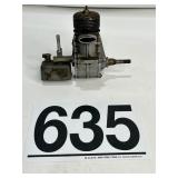 OLDER MODEL AIRPLANE ENGINE & TANK