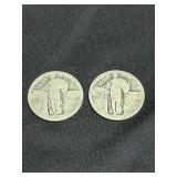 (2) WALKING LIBERTY SILVER QUARTERS