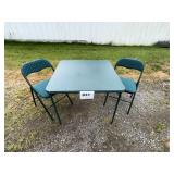 CARD TABLE & (2) CHAIRS