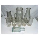 LOT OF MILK BOTTLES