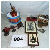 TRIX DOG TOY, TOY DRUM, & OTHER VINTAGE ITEMS