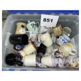 TOTE FULL OF COFFEE CUPS ETC