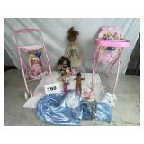 LOT OF DOLLS AND ACCESSORYS