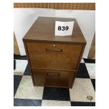 TWO DRAWER WOODEN FILE CABINET