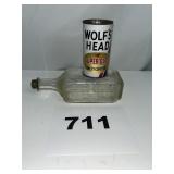 LUCKY TIGER BOTTLE & WOLFS HEAD BANK CAN